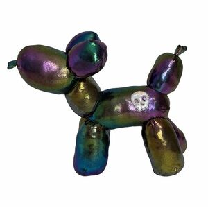 Purple Iridescent Balloon Dog Plush Stuffed Animal 8” Long Cute Way To Celebrate